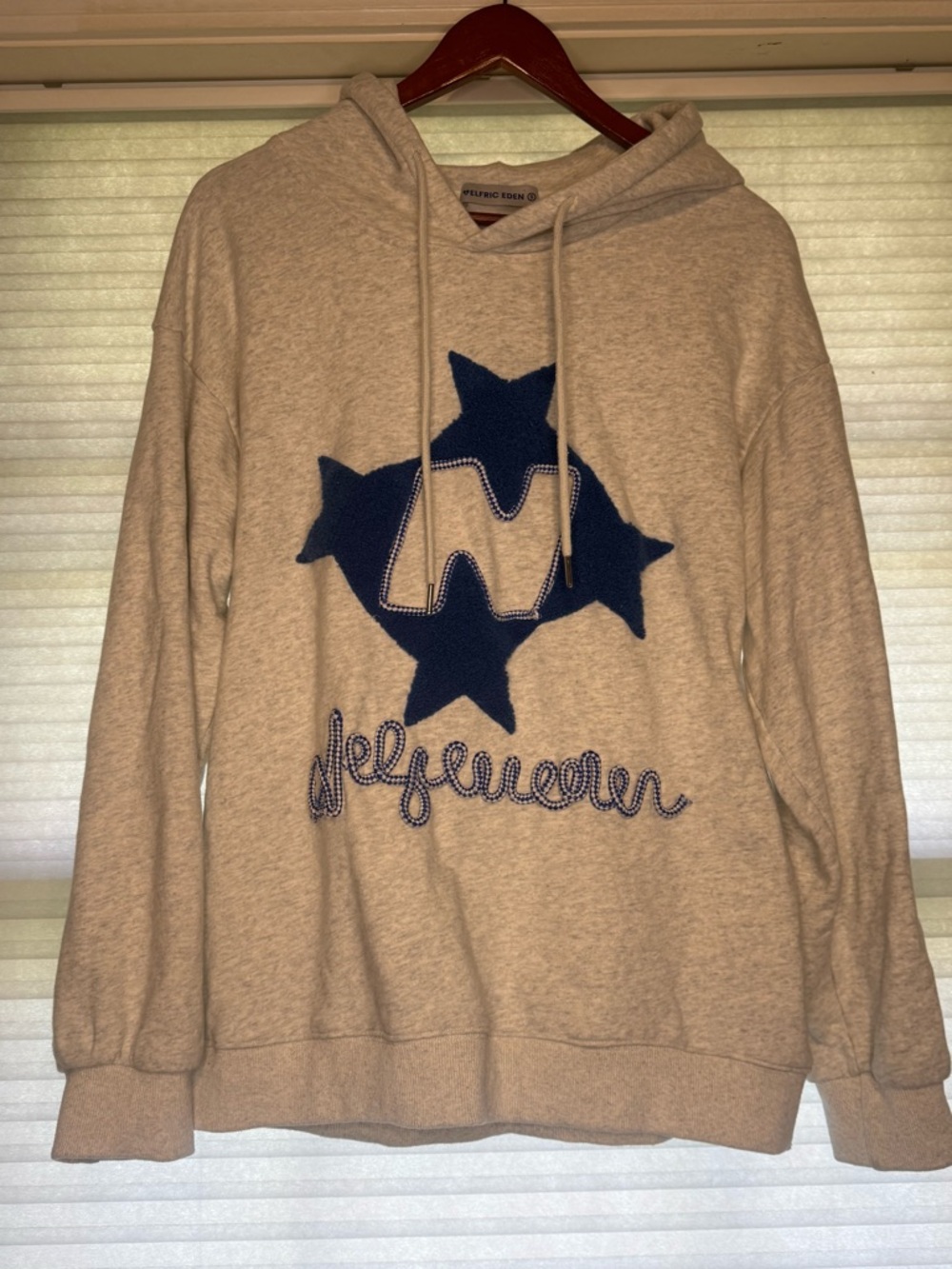 Aelfric Eden Gray Hoodie with Blue Star Logo